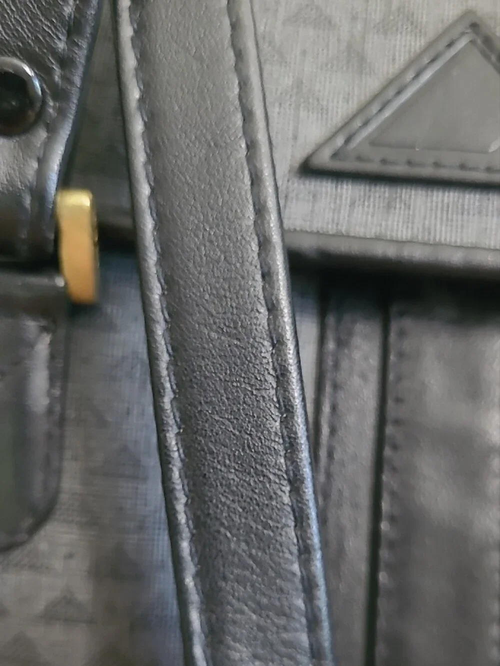 Liz Claiborne 1984 Vtg Gray Satchel Handbag with Black Trim Brass Hardware